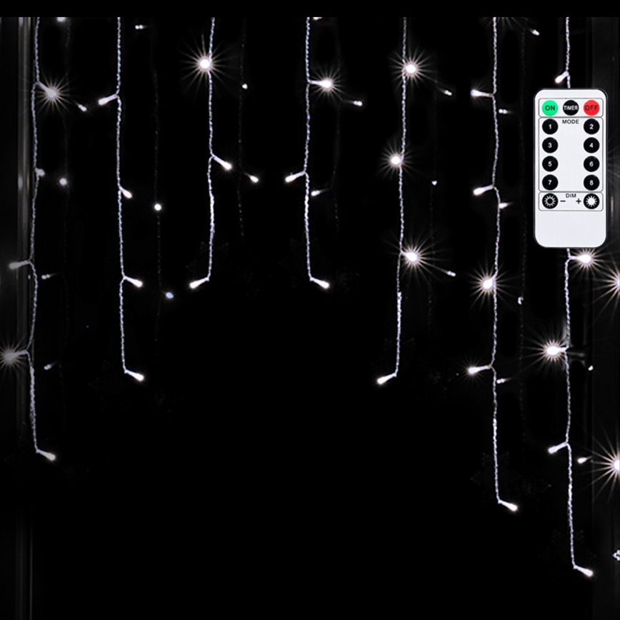 Aigostar - LED Ulkoketju 100xLED/6W/230V/8toimintoa 1,5x1m IP44 kylmänvalkoinen + kauko-ohjain