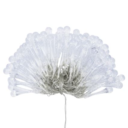 Aigostar - LED-ulkojouluvalosarja 100×LED, 8 toimintoa, 3×AA, 10 m, IP44, lämminvalkoinen, pisarat