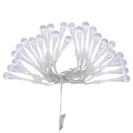 Aigostar - LED-ulkovalosarja 25xLED/8 toimintoa 3xAA 2,5 m IP44 lämmin valkoinen pisarat