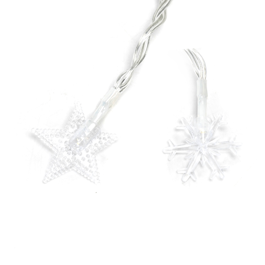 Aigostar - LED-ulkovaloketju 25 LED / 8 toimintoa, 3 x AA, 2,5 m, IP44, lämmin valkoinen, tähtivalot