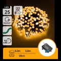 Aigostar - LED-ulkojouluvalosarja 25x LED / 8 toimintoa 3xAA 2,8 m IP44 lämmin valkoinen