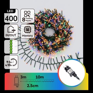 Aigostar - LED-ulkojouluvalosarja, 400 LEDiä, 8 toimintoa, 13 m, IP44, monivärinen