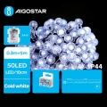 Aigostar - LED-ulkojouluvalosarja 50xLED/3xAA/8 toimintoa 5,3 m IP44 kylmänvalkoinen