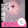 Aigostar - LED ulkojouluvalosarja 50xLED/8 toimintoa 3xAA 5,3m IP44 vaaleanpunainen/lämmin valkoinen