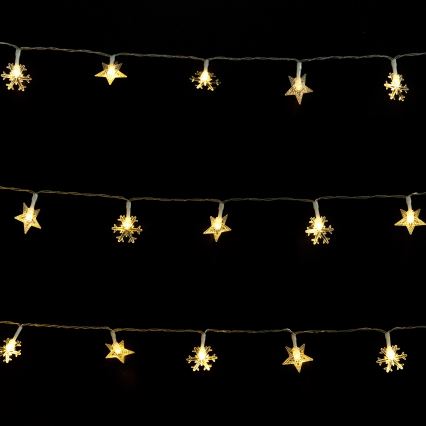 Aigostar - LED-ulkovalosarja 50xLED/8 toimintoa 3xAA 5m IP44 lämmin valkoinen tähdet