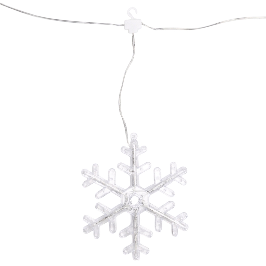 Aigostar - LED-ulkovalosarja 84 LED/8 toimintoa 1,2 x 1 m IP44 kylmänvalkoinen lumihiutaleilla