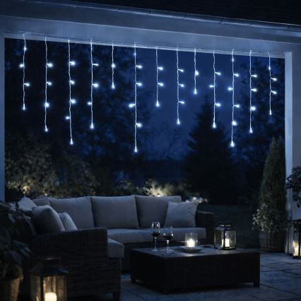 Aigostar - LED-ulkokäyttöinen joulukoristevaloketju 300xLED/8 toimintoa 3xAA 18x0,6 m IP44 kylmänvalkoinen