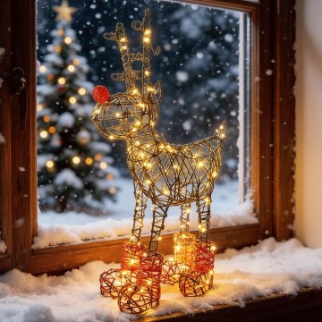 Aigostar - LED ulkokäyttöinen joulukoriste 140xLED/8 toimintoa 0,6 m IP44 lämmin valkoinen poro