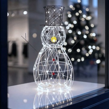 Aigostar - LED ulkokäyttöinen joulukoriste 200xLED/8 toimintoa 0,9m IP44 kylmänvalkoinen lumiukko