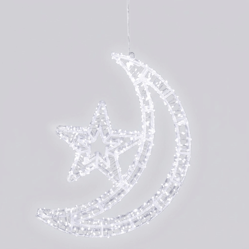 Aigostar - LED ulkokäyttöinen joulukoriste 540xLED/6W/230V 43 cm IP44 kylmänvalkoinen kuun muotoinen