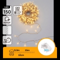 Aigostar - LED ulkokäyttöinen joulukoristevalosarja 150xLED/8 toimintoa 3xAA 15,3m IP44 lämmin valkoinen
