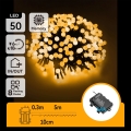 Aigostar - LED ulkokäyttöinen jouluköynnös 50xLED/8 toimintoa 3xAA 5,3m IP44 lämmin valkoinen