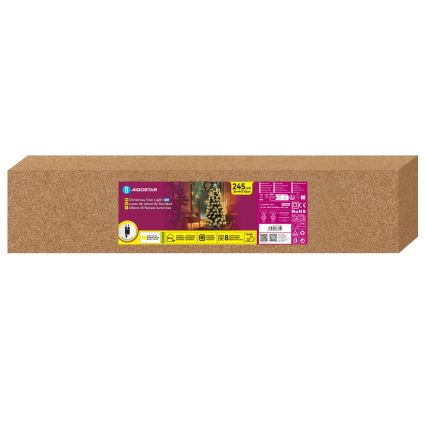 Aigostar - LED ulkokäyttöinen joulukuusi 245 LEDiä/8 toimintoa 2,1 m IP44 lämmin valkoinen