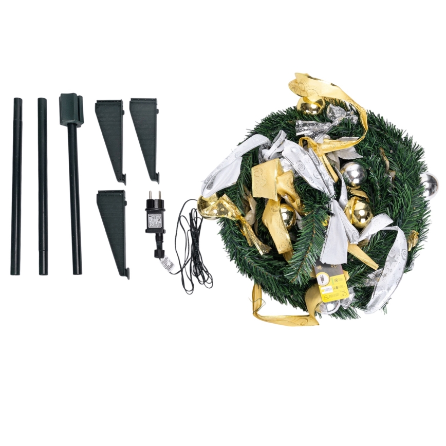 Aigostar - LED-ulkojoulukuusi 80 LEDiä 1,2 m IP44 valkoinen/kultainen, lämmin valkoinen