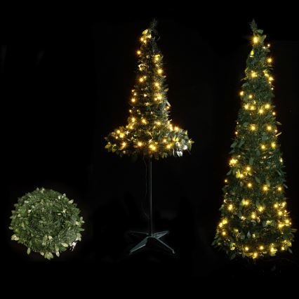 Aigostar - LED-ulkojoulukuusi 80 LED, 1,2 m, IP44, vihreä, lämmin valkoinen