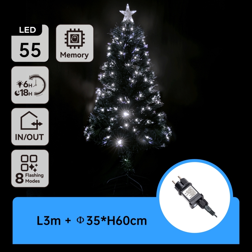 Aigostar - LED ulkokäyttöinen joulukuusi LED/3,6W/230V 60 cm IP44 kylmä valkoinen