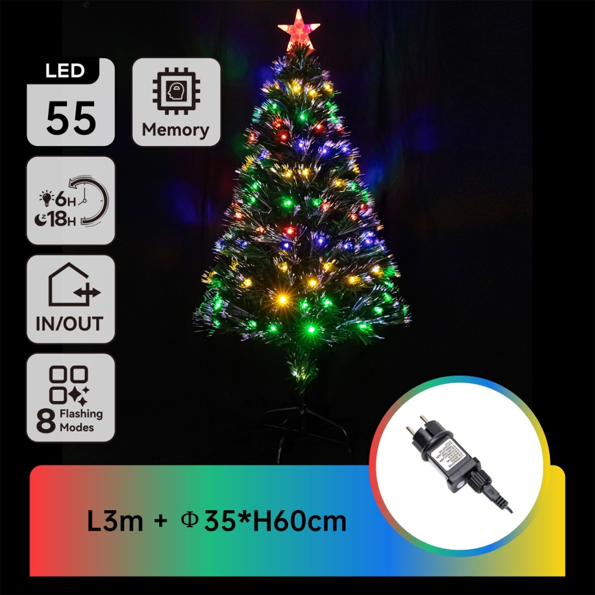 Aigostar - LED ulkokäyttöinen joulukuusi LED/3,6W/230V 60 cm IP44 monivärinen