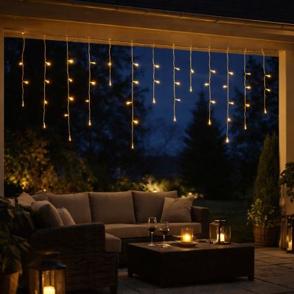 Aigostar - LED-ulkovaloketju 300 LEDiä / 8 toimintoa, 3 x AA-paristoa, 18 x 0,6 m, IP44, lämmin valkoinen