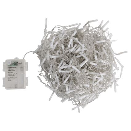 Aigostar - LED-ulkovaloketju 300 LEDiä / 8 toimintoa, 3 x AA-paristoa, 18 x 0,6 m, IP44, lämmin valkoinen