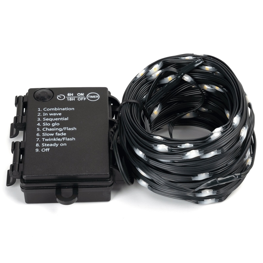 Aigostar -LED Ulkokäyttöinen valosarja 150 LEDiä/8 toimintoa 3xAA 15,3 m IP44 lämmin valkoinen