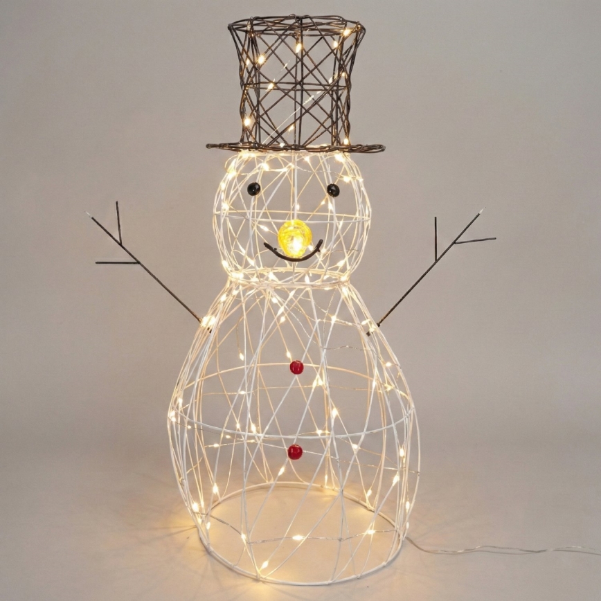 Aigostar - LED-ulkoinen joulukoriste 140xLED/8 toimintoa 0,6m IP44 lämmin valkoinen lumiukko
