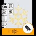 Aigostar - LED ulkokäyttöön tarkoitettu joulukoriste 540xLED/6W/230V 43 cm IP44 lämmin valkoinen lumihiutale