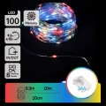 Aigostar - LED Ulkokäyttöön tarkoitettu joulukoristevaloketju 100xLED/8 toimintoa/3xAA10,3m IP44 monivärinen
