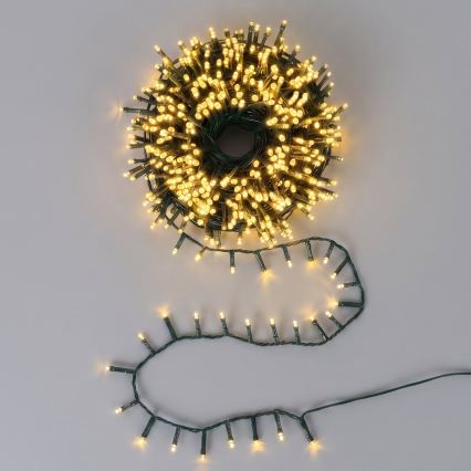 Aigostar - LED ulkokäyttöön tarkoitettu joulukoristevaloketju 1500xLED/8 toimintoa 33m IP44 lämmin valkoinen