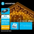 Aigostar - LED ulkokäyttöön tarkoitettu jouluvaloköynnös 400xLED/8 toimintoa 23x0,6m IP44 lämmin valkoinen