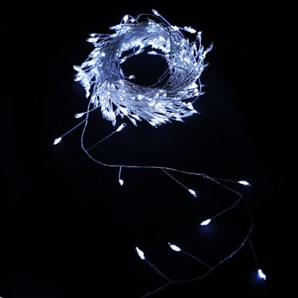 Aigostar - LED ulkokäyttöön sopiva jouluvalosarja 100xLED/8 toimintoa 3xAA 3,3m IP44 kylmänvalkoinen