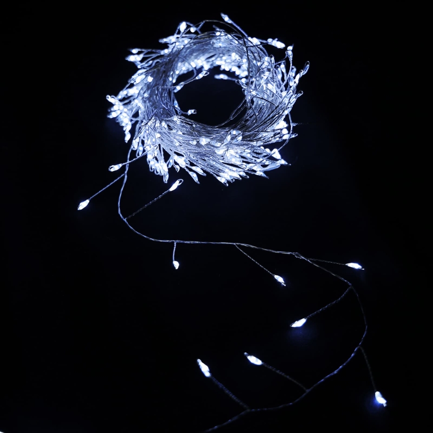Aigostar - LED ulkokäyttöön sopiva jouluvalosarja 100xLED/8 toimintoa 3xAA 3,3m IP44 kylmänvalkoinen