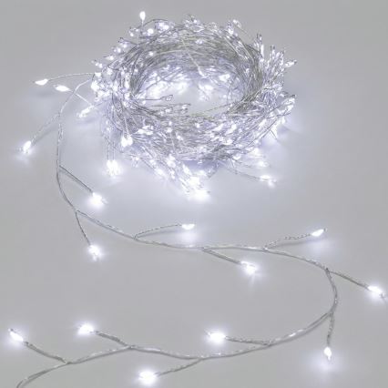 Aigostar - LED ulkokäyttöön sopiva jouluvalosarja 100xLED/8 toimintoa 3xAA 3,3m IP44 kylmänvalkoinen