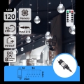 Aigostar - LED ulkokäyttöön tarkoitettu jouluvalosarja 120 LED / 8 toimintoa 3 x 0,6 m IP44 kylmänvalkoinen + kauko-ohjain