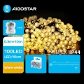 Aigostar - LED ulkokäyttöön valosarja 100xLED/3xAA/8 toimintoa 10,3 m IP44 lämmin valkoinen