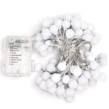 Aigostar - LED-ulkoketju 100xLED/3xAA/8 toimintoa 10,3 m IP44 kylmävalkoinen