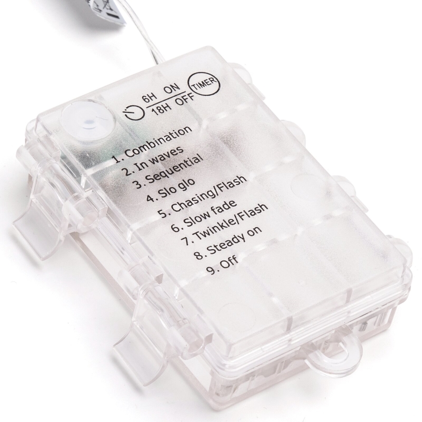 Aigostar -LED Ulkokäyttöön tarkoitettu joulukoristevalosarja 150xLED/8 toimintoa 3xAA 15,3m IP44 lämmin valkoinen