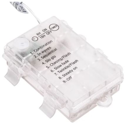 Aigostar - LED-ulkovalojen joulukoristeketju 25xLED/3xAA/8 toimintoa 2,8 m IP44 lämmin valkoinen