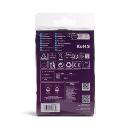 Aigostar - LED Ulkokäyttöön tarkoitettu joulukoristevalosarja 100xLED/8 toimintoa/3xAA 10,3m IP44 kylmä valkoinen