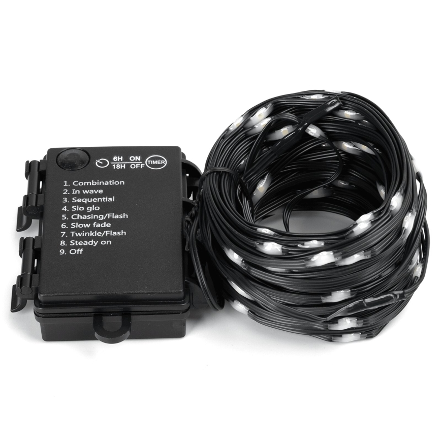 Aigostar - LED Ulkokäyttöön tarkoitettu joulukoristevalosarja 150xLED/8 toimintoa/3xAA 15,3m IP44 kylmä valkoinen