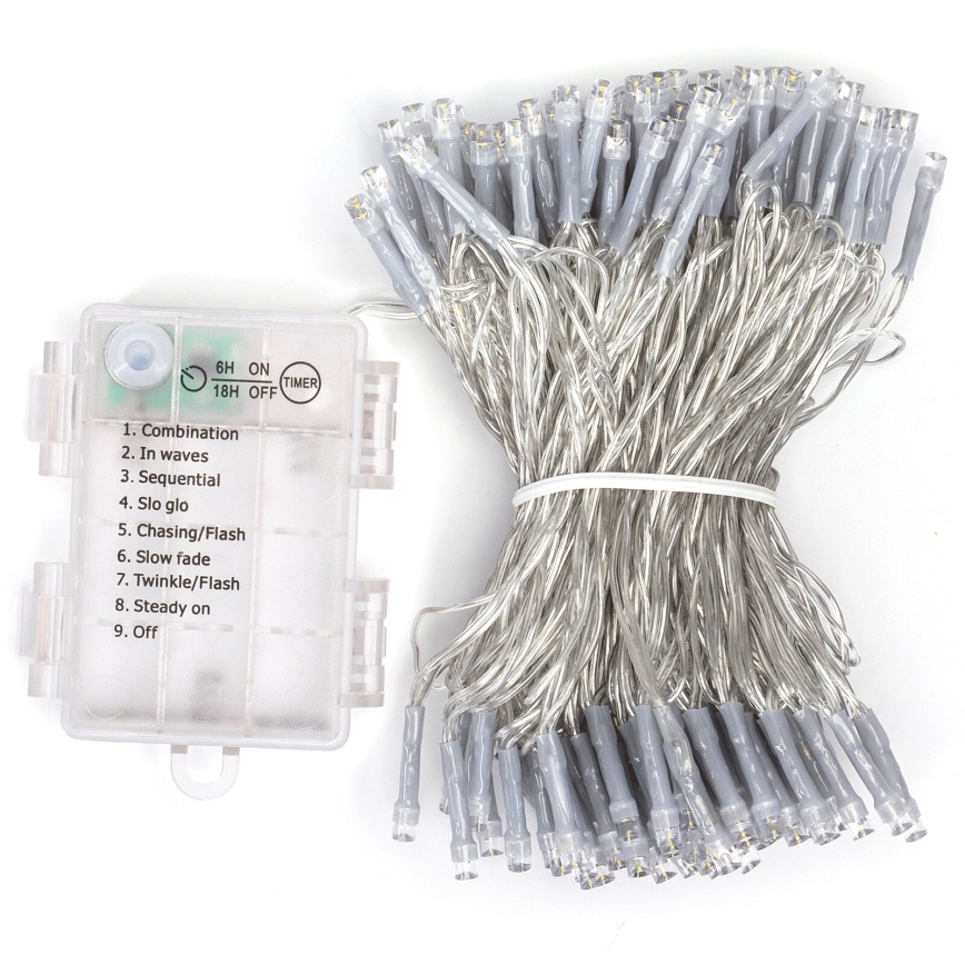 Aigostar - LED Ulkokäyttöön tarkoitettu joulukoristevalosarja 150xLED/8 toimintoa 15,3m IP44 kylmän valkoinen