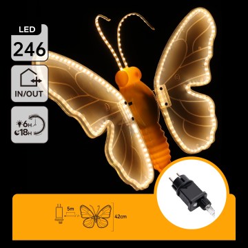 Aigostar - LED-ulkokoriste 246xLED/9W/230V 42 cm IP44 perhonen/monivärinen