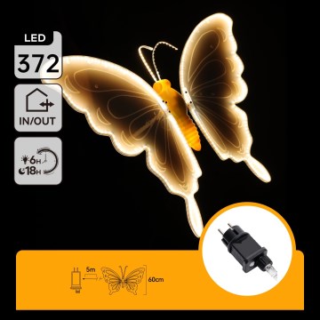 Aigostar - LED ulkokoriste 306xLED IP44 lämmin valkoinen perhonen