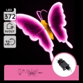 Aigostar - LED ulkokoriste 372xLED 60 cm IP44 perhonen/vaaleanpunainen