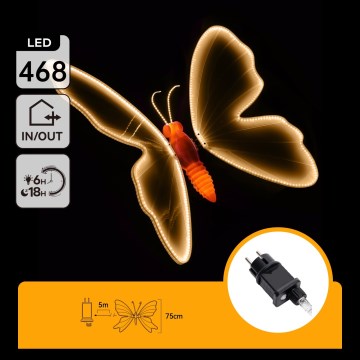 Aigostar - LED ulkokoriste 504xLED IP44 lämmin valkoinen perhonen