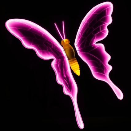 Aigostar - LED-ulkokoriste 558 LEDiä 90 cm IP44 perhonen/vaaleanpunainen
