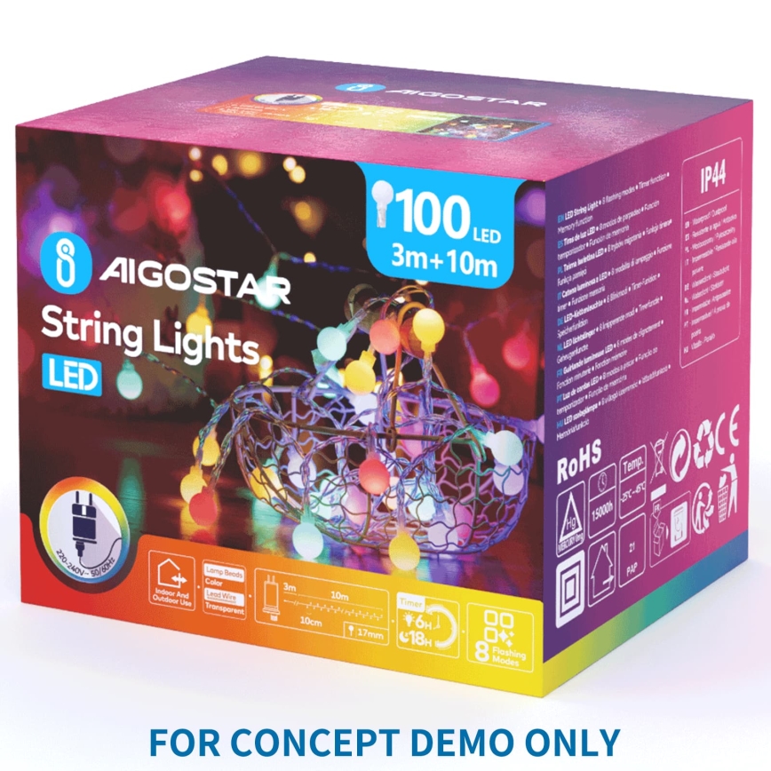 Aigostar - LED-ulkokoriste 558 LEDiä 90 cm IP44 perhonen/vaaleanpunainen