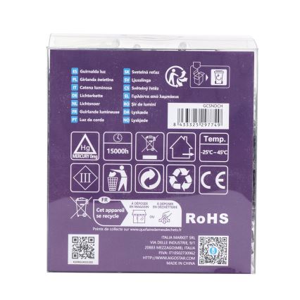 Aigostar -LED Ulkokäyttöön tarkoitettu joulukoristevalosarja 300xLED/8 toimintoa 3xAA 15,3m IP44 moniväri