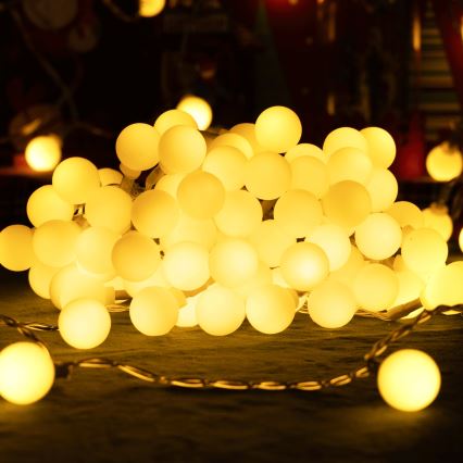 Aigostar - LED ulkokäyttöön tarkoitettu koristevaloketju 50xLED/8 toimintoa 5 m IP44 lämmin valkoinen