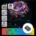 Aigostar - LED-ulkovaloketju, 100 LED, 8 toimintoa, 3 × AA-paristoa, 5,3 m, IP44, monivärinen
