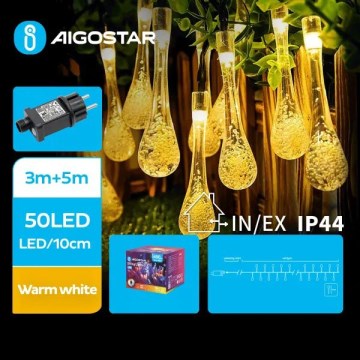 Aigostar - LED-ulkovaloketju 50xLED/8 toimintoa 8m IP44 lämmin valkoinen